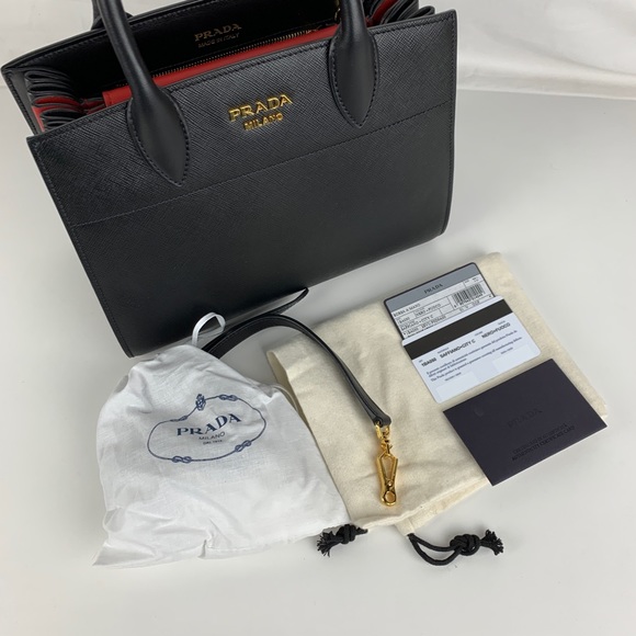 New Prada Italian Bibliotheque Saffiano City Tote - Picture 4 of 8